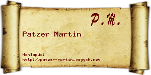 Patzer Martin névjegykártya